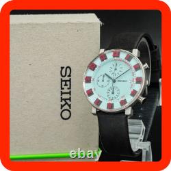 BOÎTE N-MINT SEIKO SOTTSASS 7T92-0SS0 Chronographe Bleu Ciel Limité SCEB023 Homme