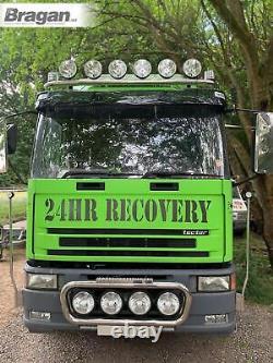 Barbecue + Emplacements pour Lampes en Acier Inoxydable Chrome de Barres Frontales pour Camion Iveco Trakker