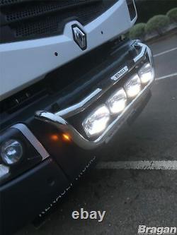 Barbecue pour camion Renault Lander en acier inoxydable chromé avec barre de lumière avant.