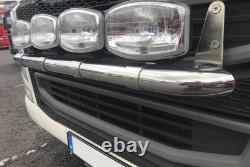 Barre de Grille en Acier Inoxydable Chrome E + Spot Rond à Adapter sur Scania New Gen Iveco S-way Tube