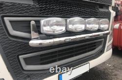Barre de Grille en Acier Inoxydable Chrome E + Spot Rond à Adapter sur Scania New Gen Iveco S-way Tube