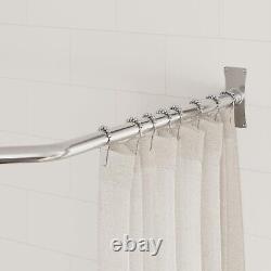 Barre de douche néo-angle en chrome élégant avec kit de support au plafond inclus