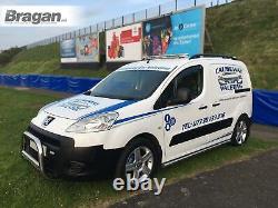 Barre de lumière de toit + LED pour Peugeot Partner 2008 16 Fourgon Chrome en acier inoxydable