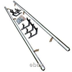 Barre de marche latérale en acier inoxydable poli pour VW Transporter T5 LWB 03+