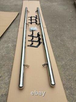 Barre de marche latérale en acier inoxydable poli pour VW Transporter T5 LWB 03+