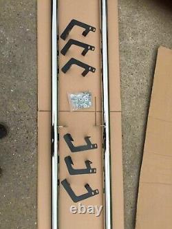 Barre de marche latérale en acier inoxydable poli pour VW Transporter T5 LWB 03+