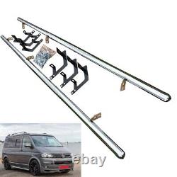 Barre de marche latérale en acier inoxydable poli pour VW Transporter T5 LWB 03+