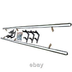 Barre de marche latérale en acier inoxydable poli pour VW Transporter T5 LWB 03+