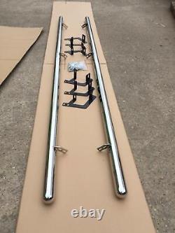 Barre de marche latérale en acier inoxydable poli pour VW Transporter T5 LWB 03+