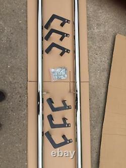 Barre de marche latérale en acier inoxydable poli pour VW Transporter T5 LWB 03+