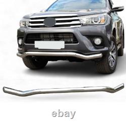 Barre de protection avant en chrome style Rhino pour Toyota Hilux 2016-2019