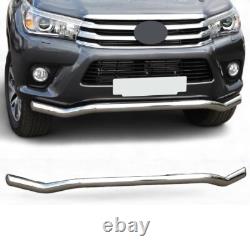 Barre de protection avant en chrome style Rhino pour Toyota Hilux 2016-2019