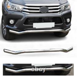 Barre de protection avant en chrome style Rhino pour Toyota Hilux 2016-2019