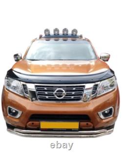 Barre de protection en acier inoxydable Chrome Double Spoiler S. Fit Nissan Navara D23/NP300 2016+76 mm