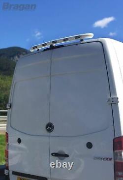 Barre de toit arrière + LED + spots pour Volkswagen Crafter 2006-2014 Van en acier inoxydable