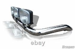 Barre de toit + lampes spot pour camion Mercedes Atego Low Cab CHROME en acier inoxydable