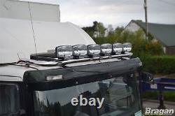 Barre de toit + projecteurs + gyrophare ambre pour camion MAN TGS Low Cab CHROME en acier inoxydable