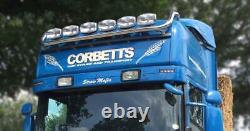 Barre de toit + spots LED + gyrophare pour cabine Scania 4 Series Topline CHROME Truck Top