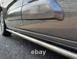 Barres latérales en acier inoxydable chrome + LED ambre pour Mercedes Sprinter MWB 2018+