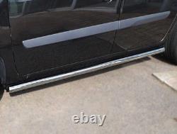 Barres latérales en acier inoxydable chrome + LED ambre pour Mercedes Sprinter MWB 2018+