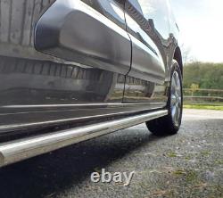 Barres latérales en acier inoxydable chrome + LED ambre pour Mercedes Sprinter MWB 2018+