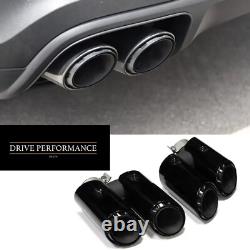 Bouchons de pot d'échappement en chrome noir Porsche Macan 2.0T 95B 2014-2018 en acier inoxydable