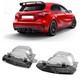 Buse D'échappement Quadripartite En Acier Inoxydable Noir Chrome 2 Pièces Compatible Avec Mercedes-amg A45 W176