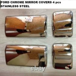 COUVERTURES DE MIROIR CHROME FORD 4 pièces EN ACIER INOXYDABLE