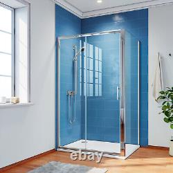 Cabine de douche avec porte coulissante en verre de 6 mm, panneau latéral en option