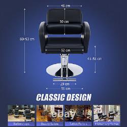 Chaise de Barbier Professionnelle avec Rotation à 360° et Pompe Hydraulique pour Coiffeurs Classique