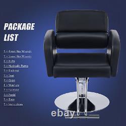 Chaise de Barbier Professionnelle avec Rotation à 360° et Pompe Hydraulique pour Coiffeurs Classique