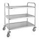 Chariot De Nettoyage à Trois Niveaux En Acier Inoxydable Vogue F994 Pour Cuisine, 810 Mm X 455 Mm