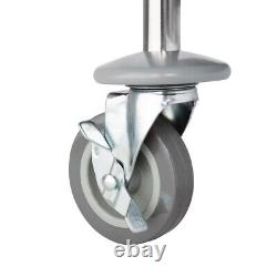 Chariot de nettoyage à trois niveaux en acier inoxydable Vogue F994 pour cuisine, 810 mm x 455 mm