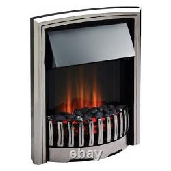 Cheminée électrique Dimplex RKT20 en acier inoxydable Rockport avec Optiflame Led encastré