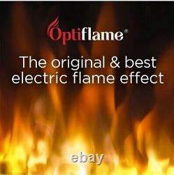 Cheminée électrique à effet de flamme Dimplex Dakota en acier inoxydable avec insert 2 kW Optiflame
