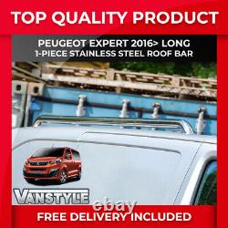 Convient Peugeot Expert 16 Long L3 Barres De Toit Inoxydable Racks Chrome Poli
