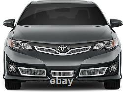 Convient Toyota Camry Se 12-14 Inox Chrome Grille D'insertion De Mailles Top & Bottom 4pcs