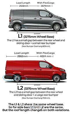 Convient Vauxhall Vivaro 19 Long L2 Barres de toit en acier inoxydable Poli Chrome