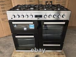 Cuisinière Beko KFVF100cm en acier inoxydable à double combustible