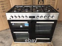 Cuisinière Beko KFVF100cm en acier inoxydable à double combustible