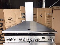 Cuisinière Rangemaster Professional Deluxe 110 D/F en acier inoxydable avec hotte et dosseret