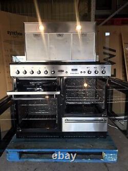 Cuisinière à double carburant en acier inoxydable Rangemaster Toledo 110 avec hotte