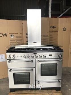 Cuisinière à double combustible en acier inoxydable Rangemaster Kitchener 110 avec hotte