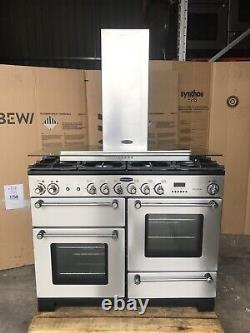 Cuisinière à double combustible en acier inoxydable Rangemaster Kitchener 110 avec hotte