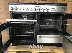 Cuisinière à double combustible en acier inoxydable Rangemaster Kitchener 110 avec hotte