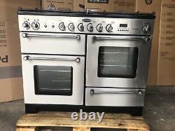 Cuisinière à double combustible en acier inoxydable Rangemaster Kitchener 110 avec hotte