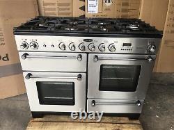 Cuisinière à double combustible en acier inoxydable Rangemaster Kitchener 110 avec hotte
