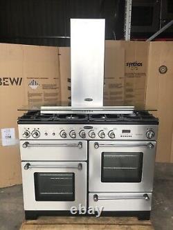Cuisinière à double combustible en acier inoxydable Rangemaster Kitchener 110 avec hotte