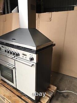 Cuisinière en acier inoxydable Rangemaster Professional Plus 100 D/F avec hotte