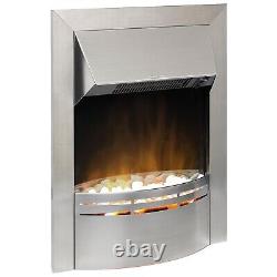 Dimplex Dakota Acier Inoxydable Encastré Effet de Flamme Électrique Optiflame 2kW